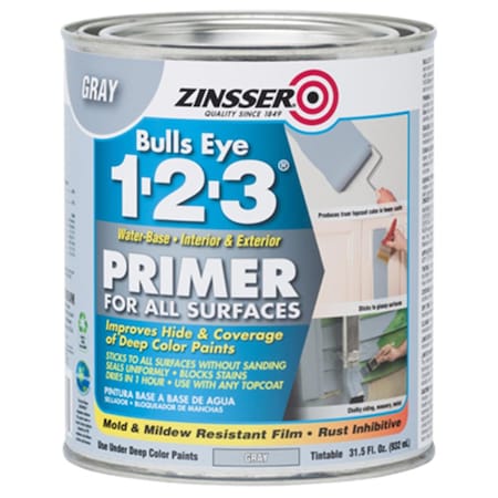 Zinsser 286258 Water Based All Purpose Primer, Gray, Quart ZI575454